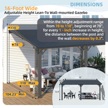 Load image into Gallery viewer, AECOJOY 16x10 Outdoor Hardtop Gazebo Adjustable Height (6.5-9.8Ft) Pergola for Patio