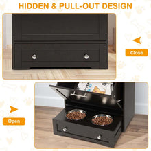 Load image into Gallery viewer, Dog Feeding Station Dog Food Storage Cabinet w/2 Raised Dog Bowls, Pull Out Elevated Dog Bowls for Water &amp; Feeding Supplies, Pet Toy Storage Organizer