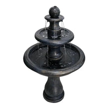Load image into Gallery viewer, 48�?h Outdoor Floor Water Fountain, 3 - Tiers Concrete Water Fountain with Submersible Electric Pump - Garden Cascading Waterfall for Yard Patio Lawn Home Decor