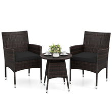 Load image into Gallery viewer, Tangkula 3 Piece Patio Furniture Set | Hand-Woven PE Wicker Conversation Set