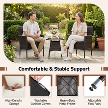 Load image into Gallery viewer, Tangkula 3 Piece Patio Furniture Set | Hand-Woven PE Wicker Conversation Set