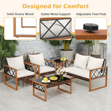Load image into Gallery viewer, Tangkula 5 Pieces Wicker Patio Conversation Furniture Set