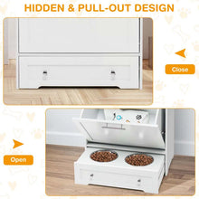 Load image into Gallery viewer, Dog Feeding Station Dog Food Storage Cabinet w/2 Raised Dog Bowls, Pull Out Elevated Dog Bowls for Water &amp; Feeding Supplies, Pet Toy Storage Organizer
