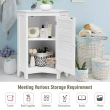 Load image into Gallery viewer, Tangkula Corner Bathroom Cabinet with Single Shutter Door